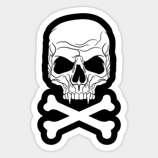 Vampire Skull, Crossbones Sticker